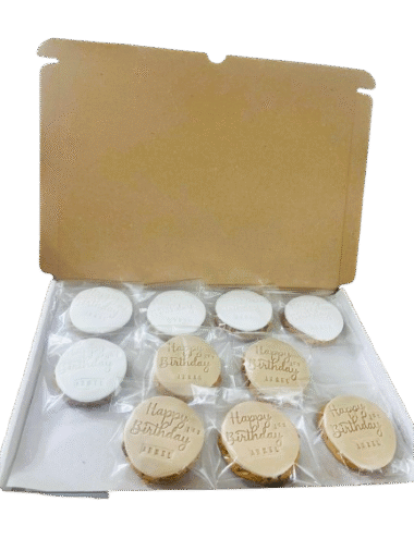 10 Customised/Personalised Name/Texts/Colour SS Luxury Happy Birthday Cookies/Biscuits Branded Party favours/Gifts (6.5cm each) -Free & Fast Shipping- - Image 2