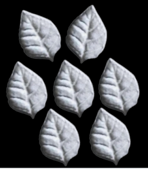 24 Edible Sugar Fondant realistic leaves; (3D Veined White); Various Sizes; Handmade Cake/Cupcake Toppers/Decorations/Sprinkles -Free & Fast Shipping - Image 2