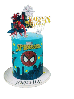 Personalised Boy's Spiderman Tall Birthday Cake-Available for Delivery or Collection
