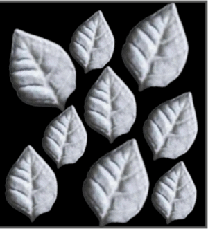 24 Edible Sugar Fondant realistic leaves; (3D Veined White); Various Sizes; Handmade Cake/Cupcake Toppers/Decorations/Sprinkles -Free & Fast Shipping
