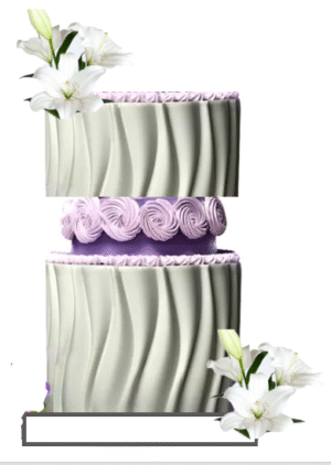 Elegant & Stylish 3 Tier Wedding/Anniversary Cake with Wave Impression; Customise Colour(s)- Available for Delivery or Collection - Image 2