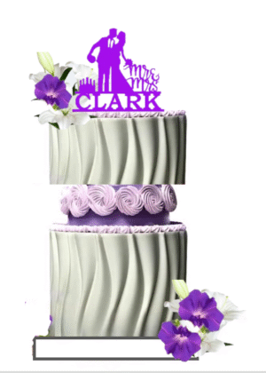 Elegant & Stylish 3 Tier Wedding/Anniversary Cake with Wave Impression; Customise Colour(s)- Available for Delivery or Collection