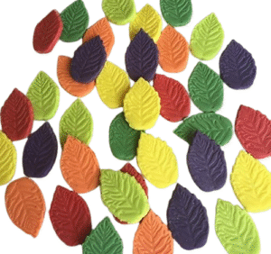 24 Edible Sugar Fondant Rose Leaves; (Veined) Autumn Mixed Greens; 3cm; Wedding/Anniversary, Christmas, Birthday Etc Handmade Cake/Cupcake Toppers/Decorations/Sprinkles -Free & Fast Shipping- - Image 2
