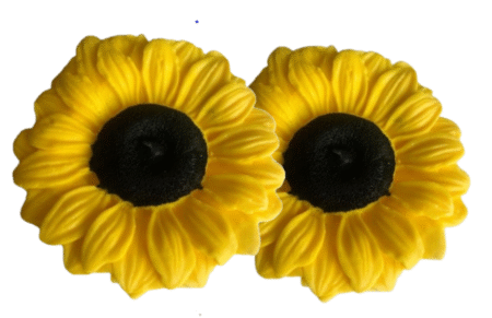 Customize Colour; 2 X Large Beautiful Edible Sugar Fondant Gerbera/Daisy/Sunflowers (not wired). Wedding/Anniversary, Mothers Day, Birthday, Baby/Bridal Shower, Etc Cake Toppers/Decorations. 9.5cm Each -Free& Fast Shipping - Image 5
