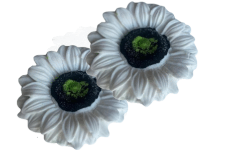 Customize Colour; 2 X Large Beautiful Edible Sugar Fondant Gerbera/Daisy/Sunflowers (not wired). Wedding/Anniversary, Mothers Day, Birthday, Baby/Bridal Shower, Etc Cake Toppers/Decorations. 9.5cm Each -Free& Fast Shipping - Image 4