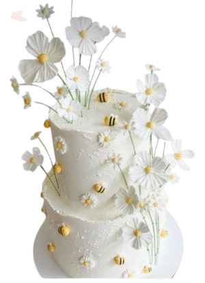 18 Beautiful Edible Sugar Fondant Balloon Blossom/Daisy Flowers White & Yellow or Choose Colour; Mixed Sizes; Handmade Cake/Cupcake Toppers/Decorations -Free & Fast Shipping - Image 4