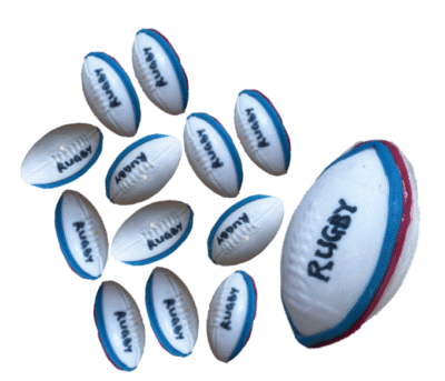 A set of I Large 3D & 12 Small Edible Sugar Fondant Rugby/American Footballs ; Birthday, Anniversary Etc, Cake/Cup Topper Decorations-Free & Fast Shipping- - Image 3
