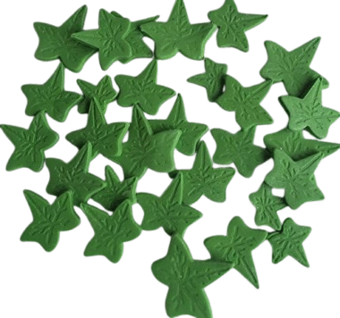 24 Edible Sugar Fondant Ivy Leaves; Green, 3 Mixed Sizes; Wedding/ Anniversary, Birthday, Christmas Etc, Cake Toppers/Decoration-Free & Fast Shipping