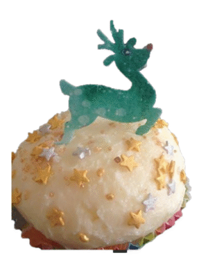 18 Pre-cut Gorgeous Large Edible Reindeers; Red Nose 5.5cm; 3D Wafer Paper Christmas Cake/Cupcake Topper/Dessert Decoration-Green -Free & Fast Shipping - Image 2