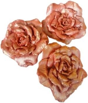 Customise Colour; 3 Beautiful Large Edible Sugar Rose Flowers, (not wired); 8cm; each 3D Handmade; Wedding/Anniversary, Birthday, Mother's Day, Etc Cake Toppers/Decorations -Free& Fast Shipping