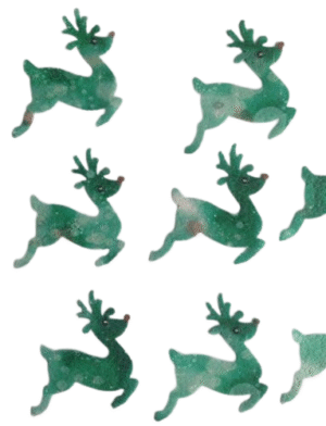 18 Pre-cut Gorgeous Large Edible Reindeers; Red Nose 5.5cm; 3D Wafer Paper Christmas Cake/Cupcake Topper/Dessert Decoration-Green -Free & Fast Shipping