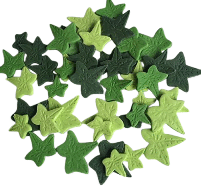 24 Edible Sugar Fondant Ivy Leaves; 3 Shades of Ivy Green, 3 Mixed Sizes; Wedding/ Anniversary, Birthday, Christmas Etc, Cake Toppers/Decoration -Free & Fast Shipping