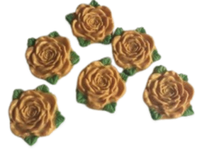 Select Colour; 6 Edible Sugar Fondant Romantic Rose Flowers with leaves; 4.5cm Valentine, Mothers day, Wedding, Christmas Handmade Cake/Cupcake Toppers/Decorations -Free & Fast Shipping - Image 8
