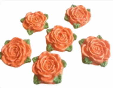 Select Colour; 6 Edible Sugar Fondant Romantic Rose Flowers with leaves; 4.5cm Valentine, Mothers day, Wedding, Christmas Handmade Cake/Cupcake Toppers/Decorations -Free & Fast Shipping - Image 10