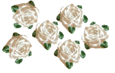 Select Colour; 6 Edible Sugar Fondant Romantic Rose Flowers with leaves; 4.5cm Valentine, Mothers day, Wedding, Christmas Handmade Cake/Cupcake Toppers/Decorations -Free & Fast Shipping - Image 7