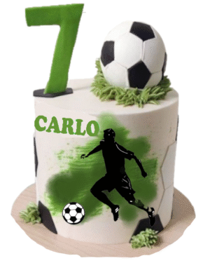 Personalised Boys'/Men's Soccer Football Tall Birthday Cake- Available for Delivery or Collection