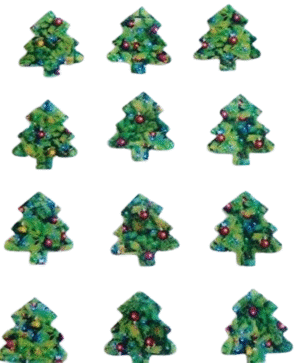 18 Gorgeous Pre-cut Large Edible Christmas Trees; Green 5cm; 3D Stand-up Wafer Paper; Christmas Cake/Cupcake Topper/Decoration -Free & Fast Shipping