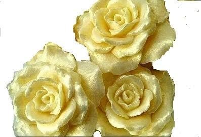 Customise Colour; 3 Beautiful Large Edible Sugar Rose Flowers, (not wired); 8cm; each 3D Handmade; Wedding/Anniversary, Birthday, Mother's Day, Etc Cake Toppers/Decorations -Free& Fast Shipping - Image 5