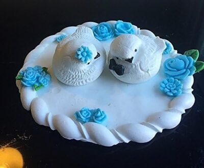 Cute Edible Sugar Love Birds, Bride & Groom; 3D Vintage Couple Handmade Wedding/Anniversary Cake Topper/Decoration Set- Free & Fast Shipping - Image 3