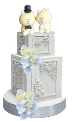 Lovely Edible Sugar Love Bears, Bride & Groom Couple Figure; 3D Handmade Wedding/Anniversary Cake Topper/Decoration set- Free & Fast Shipping