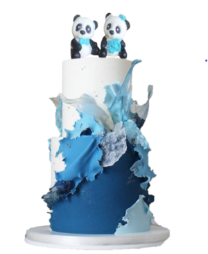 Lovely Edible Sugar Love Pandas Bride & Groom Couple Figure; 3D Handmade Wedding/Anniversary Cake Topper/Decoration set- Free & Fast Shipping - Image 2