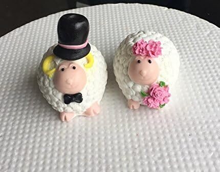 Cute Edible Sugar Bride & Groom Sheep; Couple; 7.5cmx7cm Each Handmade 3D Wedding/Anniversary Cake Topper/decoration set- Free & Fast Shipping - Image 6