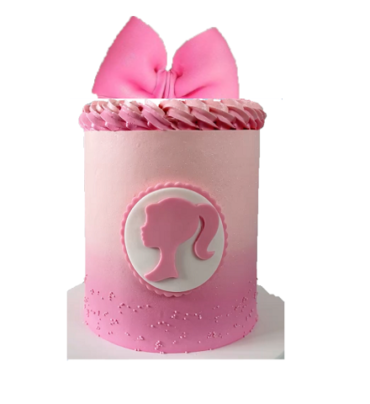 Large Edible Sugar Fondant Barbie Doll Princess Bow & Princess Head Figure plaque, Pink; 3D Figure Girls, Ladies, Baby/Bridal Shower Birthday Cake Topper /Decoration- Free & Fast Shipping