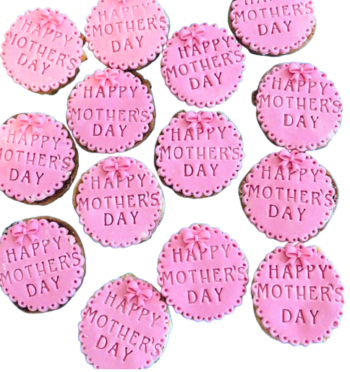 Customise Colour- 12 Luxury SS Mother’s Day Cookies/Biscuits Branded Party favours/Gifts; 6.5cm Each-Free & Fast Shipping- 