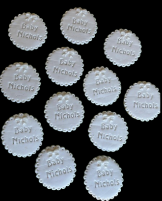 12 Personalised Luxury SS Cookies/Biscuits Branded Party favours/Gifts; Wedding, Birthday, Bridal Shower, Baby Shower 6.5cm Each-Free & Fast Shipping