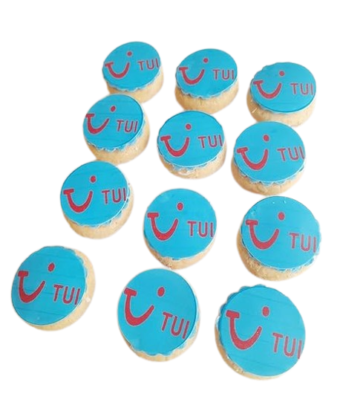 12 Customised/Personalised SS Luxury Cookies/Biscuits Branded Party favours/Gifts with Photo/Image/Words/Logo (6.5cm each) -Free & Fast Shipping-