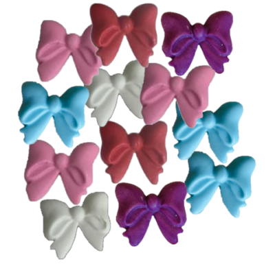 Customise Colour-12 Large Beautiful Edible Sugar Fondant Bows. 3.5cm; Birthday, Wedding, Anniversary, Bridal, Baby Shower, Mother’s Day, Valentine, Christmas Cake/Cupcake Toppers/Decorations -Free & Fast Shipping
