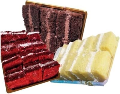 12 Sumptuous Handmade Cake Slices/Chunks; Tea/Party Share/Party Favours; Vanilla, Chocolate, Red-velvet (6cm x 5cm Each)-Free & Fast Shipping