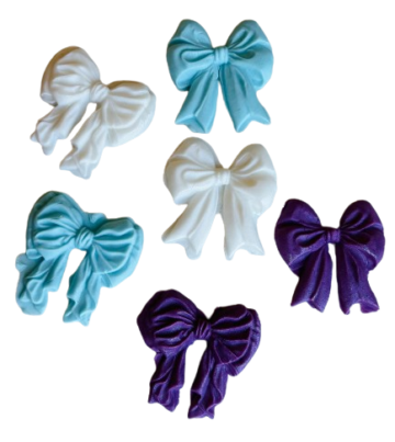 Customise Colour- 6 Large Beautiful Edible Sugar Fondant Vintage Bows. 5cm; Birthday, Wedding, Anniversary, Bridal, Baby Shower, Mother’s Day, Valentine, Christmas Cake/Cupcake Toppers/Decorations -Free & Fast Shipping