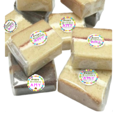 Personalised 12 Sumptuous Handmade Cake Slices For Your Guests; Vanilla, Chocolate, Red-velvet; Wedding, Birthday, Baby Shower, Christmas Party Share/Favours (6cm x 5cm each)-Free & Fast Shipping