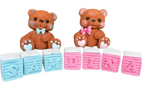 Large Edible Sugar Fondant 3D Teddy Bear (7cm), Handmade Boys/Girls Birthday, Baby Shower, Christening; 3D Figure Cake Topper/Decoration -Free Next Day Shipping - Image 5