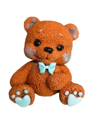Large Edible Sugar Fondant Teddy Bear (7cm), Handmade Boys/Girls Birthday, Baby Shower, Christening 3D Figure Cake Topper/Decoration -Free Next Day Shipping