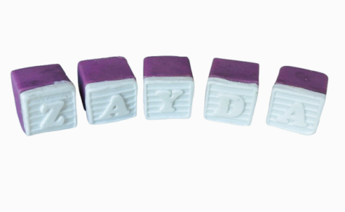 Personalised Large Edible Sugar Fondant Patched Teddy Bear (8cm) and Letter/Number Bricks 2cm Each, Handmade Boys/Girls Birthday, Baby Shower, Christening 3D Figure Cake Topper/Decoration -Free & Fast Next Day Shipping - Image 7