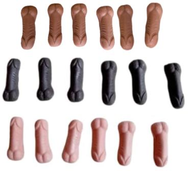 6 Edible Sugar Fondant Willies; All Skin Types; 4cmx1.5cm Hen/Stag Do, Bachelorette, Bridal Shower, Anniversary, Cake/Cupcake Topper/Decoration -Free & Fast Next Day Shipping