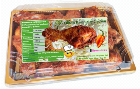 8 or 32 Pieces of Scrumptious Freshly Fried Flavourful Chicken Drumsticks; Ready To Eat, For your Enjoyment, As a side, Lunch, Dinner, Snack, Party Share -Free & Fast Next Day Shipping - Image 2