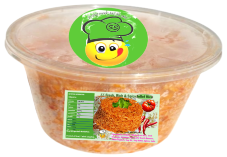 4-12 Packs of Fresh, Rich And Flavourful Authentic Afro/Nigerian Jollof Rice 450ML. Vegetarian Friendly, Ready To Eat Pre-packed Lunch/Dinner/ Party Share - Free & Fast Next Day Shipping - Image 3