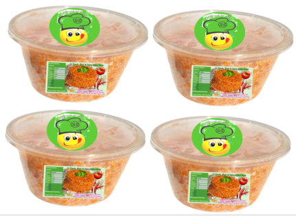 4-12 Packs of Fresh, Rich And Flavourful Authentic Afro/Nigerian Jollof Rice 450ML. Vegetarian Friendly, Ready To Eat Pre-packed Lunch/Dinner/ Party Share - Free & Fast Next Day Shipping - Image 2
