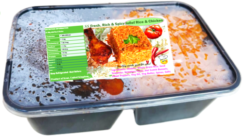 5-18 Packs of Fresh, Rich and Flavourful Authentic Afro/Nigerian Jollof Rice & Chicken; 750ML Ready To Eat Pre-packed Lunch/Dinner/ Party Share - Free & Fast Next Day Shipping - Image 3