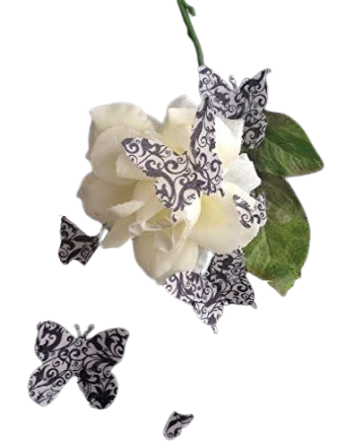 56 Beautiful Pre-cut Edible Vintage Pattern Butterflies; Black; 3D Mixed Sizes Wafer Paper Wedding, Birthday, Etc Cake/Cupcake Topper/Decoration