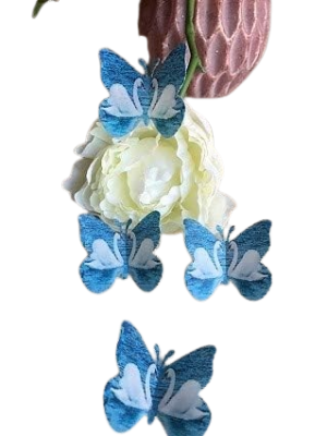 12 Beautiful Large Pre-cut Edible Couple Love Duck/Goose Butterflies; 5.2cm Each; 3D Wafer Paper Valentine, Anniversary, Wedding Cake/Cupcake Topper/Decoration - Image 3