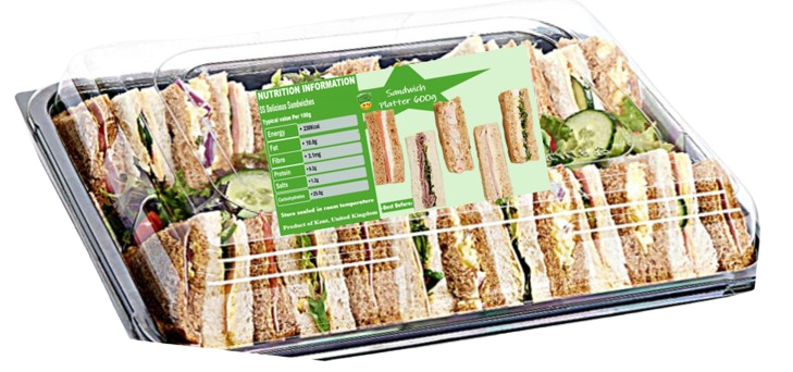 A Tray of 12 Ready to Eat Delicious Sandwiches Lunch/Snack/Party Share; Assorted Options – Free & Fast Next Day Shipping