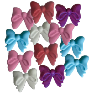 Customise Colour-12 Large Beautiful Edible Sugar Fondant Bows. 3.5cm; Birthday, Wedding, Anniversary, Bridal, Baby Shower, Mother’s Day, Valentine, Christmas Cake/Cupcake Toppers/Decorations -Free & Fast Shipping