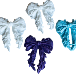 Customise Colour- 4 Large Beautiful Edible Sugar Fondant Vintage Bows. 8cm; Birthday, Wedding, Anniversary, Bridal, Baby Shower, Mother’s Day, Valentine, Christmas Cake Toppers/Decorations -Free & Fast Shipping