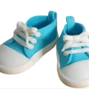 Customise Colours- A Pair Of Large Edible Sugar Fondant Baby Shoes/ Trainer (10cm), Handmade Boys/Girls, Baby Shower, Christening,1st Birthdays; 3D Figure Cake Topper/Decoration -Free & Fast Next Day Shipping