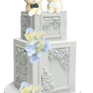 Lovely Edible Sugar Love Bears, Bride & Groom Couple Figure; 3D Handmade Wedding/Anniversary Cake Topper/Decoration set- Free & Fast Shipping