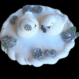 Cute Edible Sugar Love Birds, Bride & Groom; 3D Vintage Couple Handmade Wedding/Anniversary Cake Topper/Decoration Set- Free & Fast Shipping